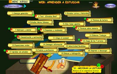 Sitio web con consejos para aprender a estudiar